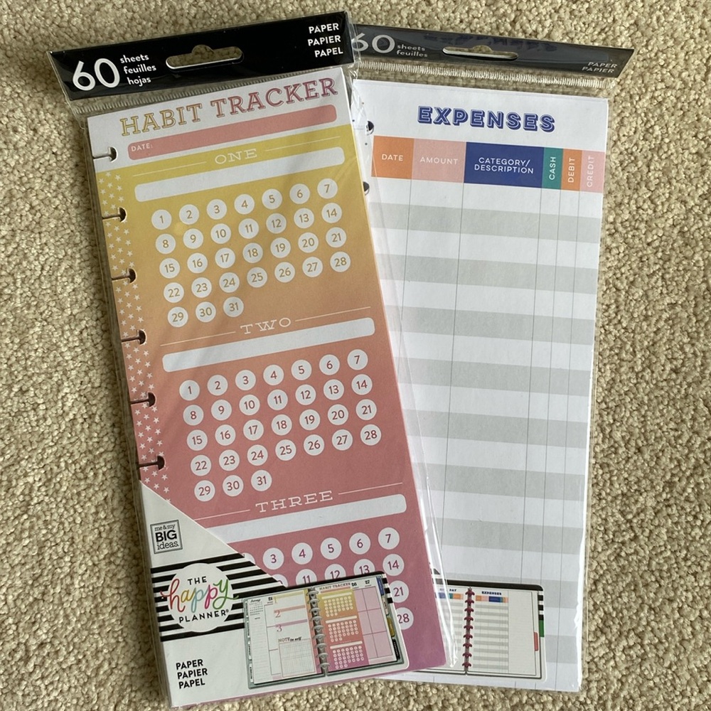 NEW! The Happy Planner Half Sheet Habit Tracker & Expenses Tracker